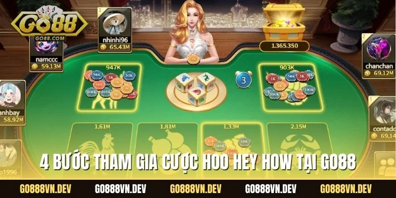 4 bước tham gia cược Hoo Hey How tại GO88